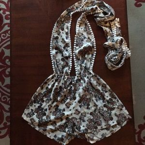 Floral Romper With Wrap Top